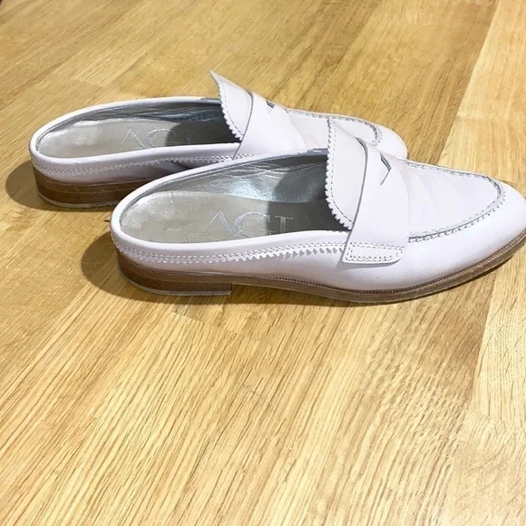 AGL Preppy Blush Patent Leather Penny Loafer Mule Slides Size 6 / EU 36 - Picture 6 of 13